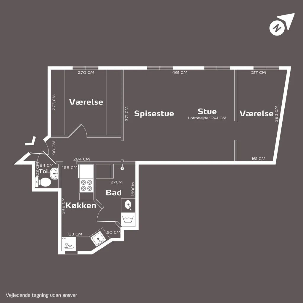 Planimetria - Modernised Flat with Garden in Indre Nørrebro