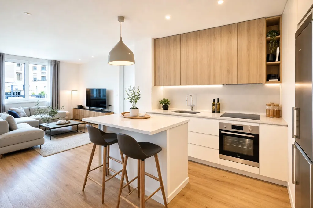 Köök - New 3-Bed Flat with Balcony in Champigny-sur-Marne
