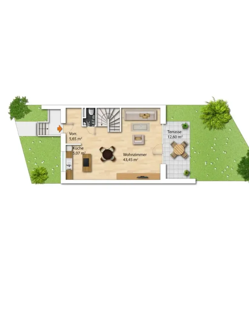 Plano - Modern Terraced House with Garden in Baden