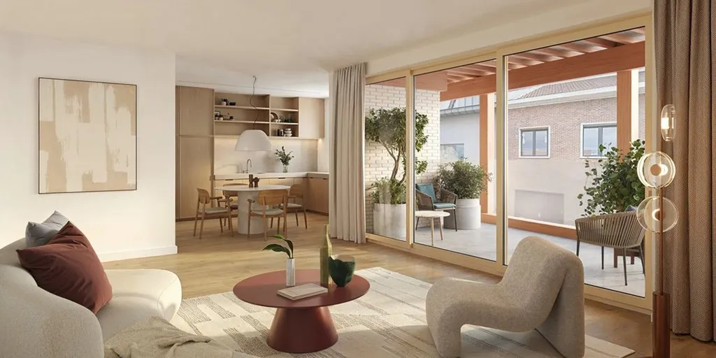Séjour - Appartement Neuf avec Terrasse à Wondelgem