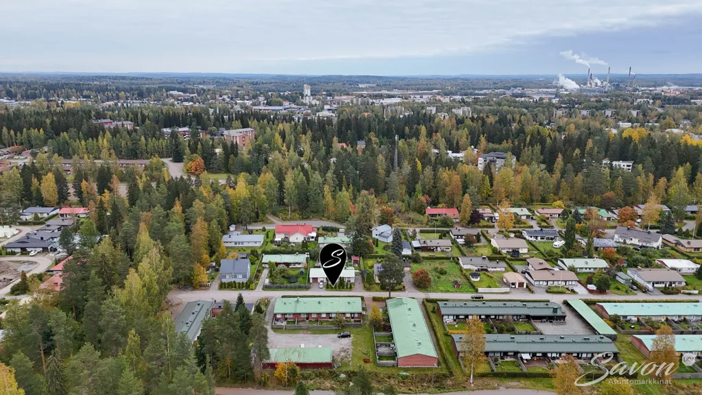 Aerial - Sauna-Enabled Terraced House in Käpykangas, Varkaus
