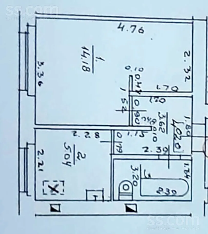 Planimetria - One-Bedroom Flat in Latgales, Riga