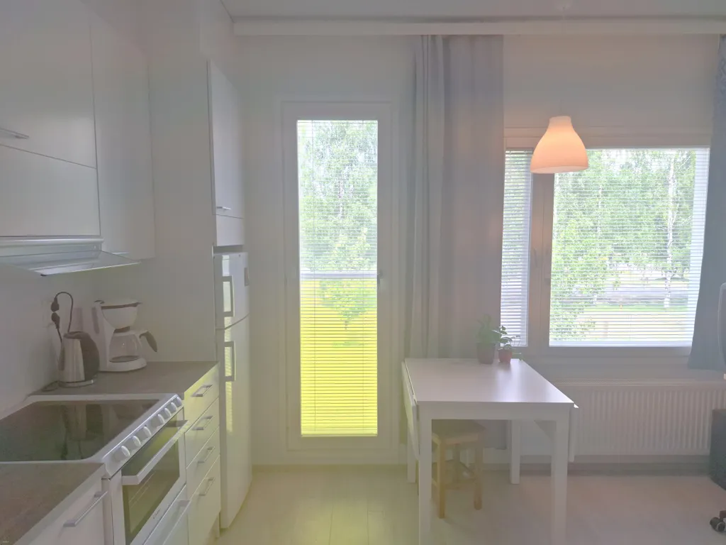 Köök - Modern 2-Bedroom Flat with Sauna in Linnanmaa, Oulu