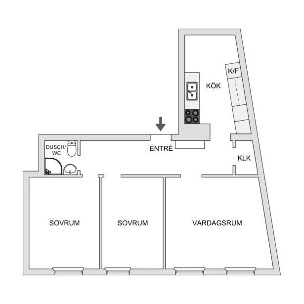 Plan - Terraced Flat with Central Location in Trossö