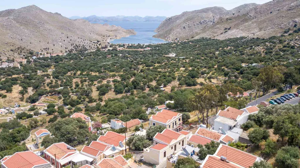 Vista aerea - Traditional Duplex with Sea View in Symi