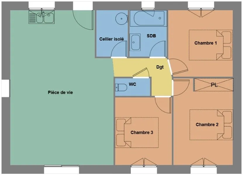 Plan - Maison à Construire avec Jardin à Vallet