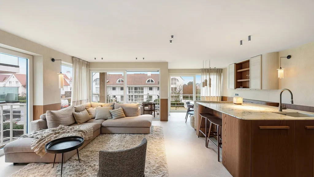 Salón - Corner Apartment with South-Facing Terrace in Zoute