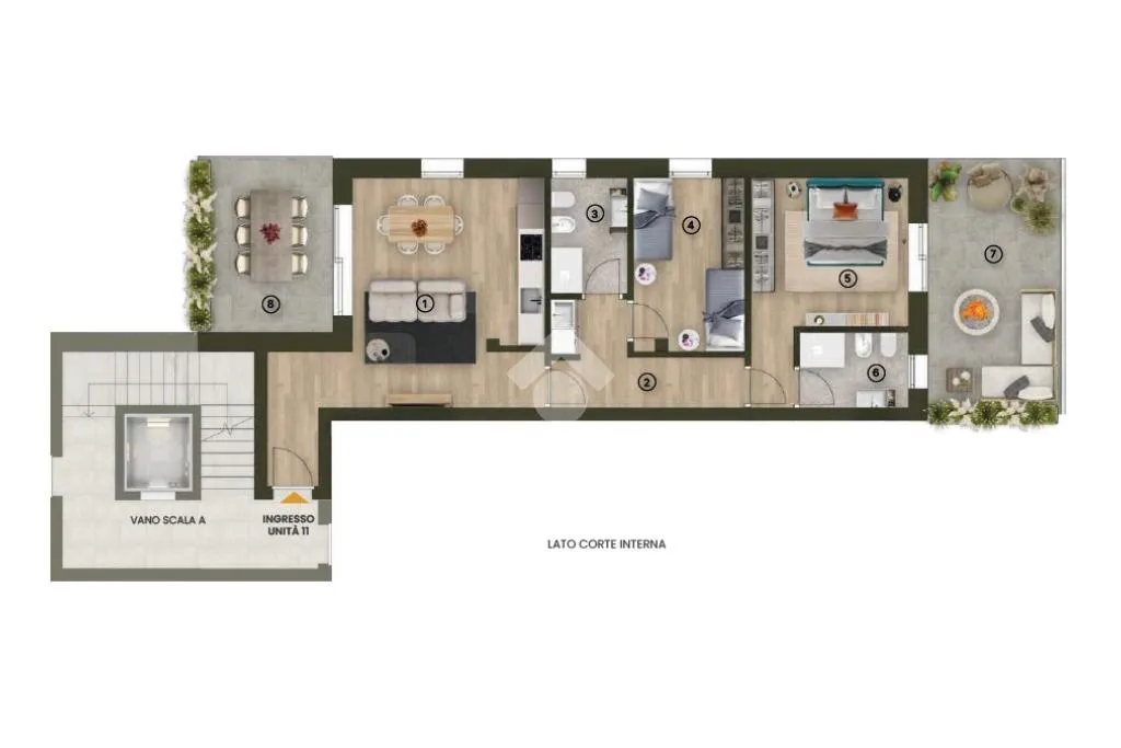 Planimetria - Class A4 Apartment with Terrace in Orzinuovi
