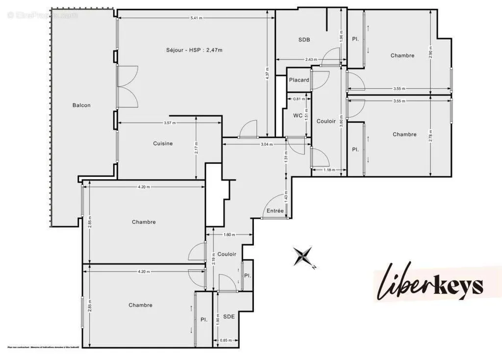 Planimetria - Spacious 5-Bedroom Flat with Balcony in Bondy