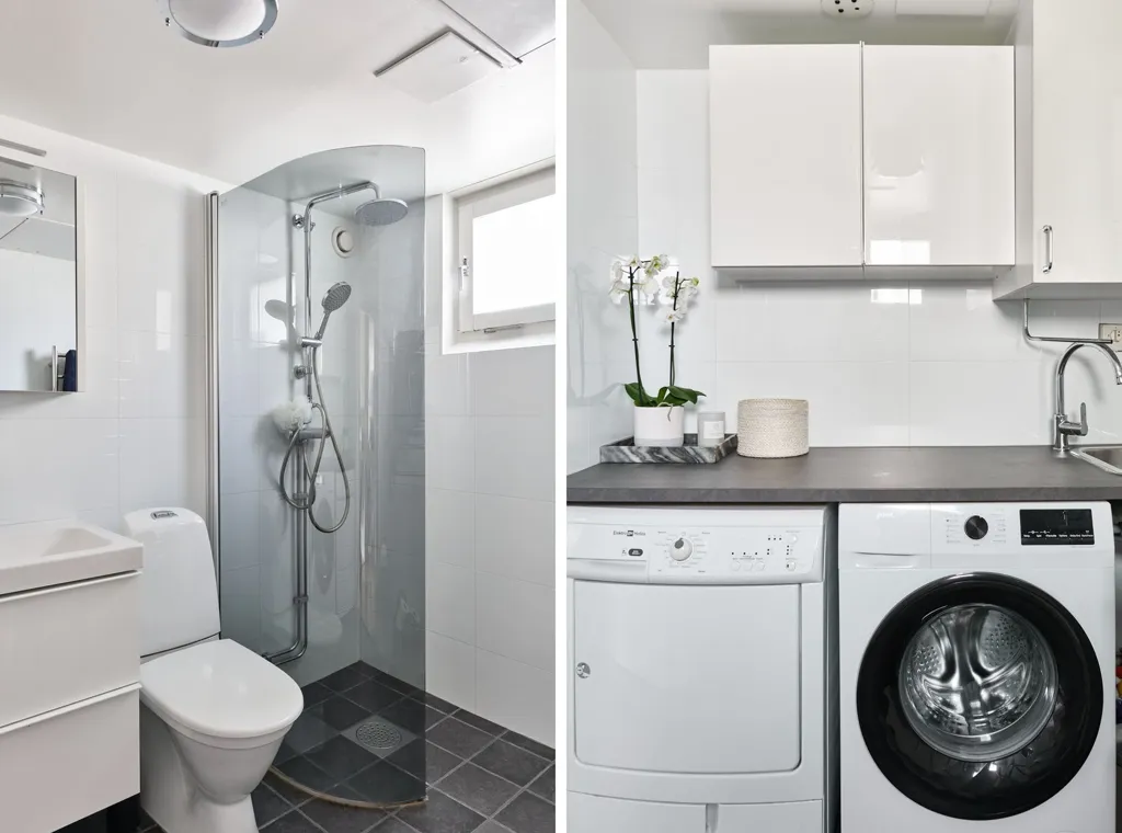 Salles de bain - Appartement 2 pièces à Huddinge