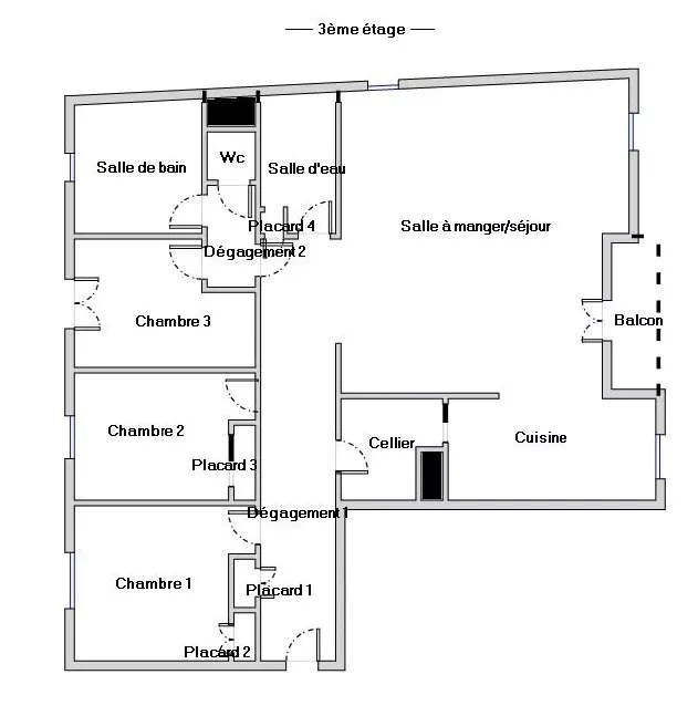 Plaan - Apartment with Balcony in Le Mans Centre