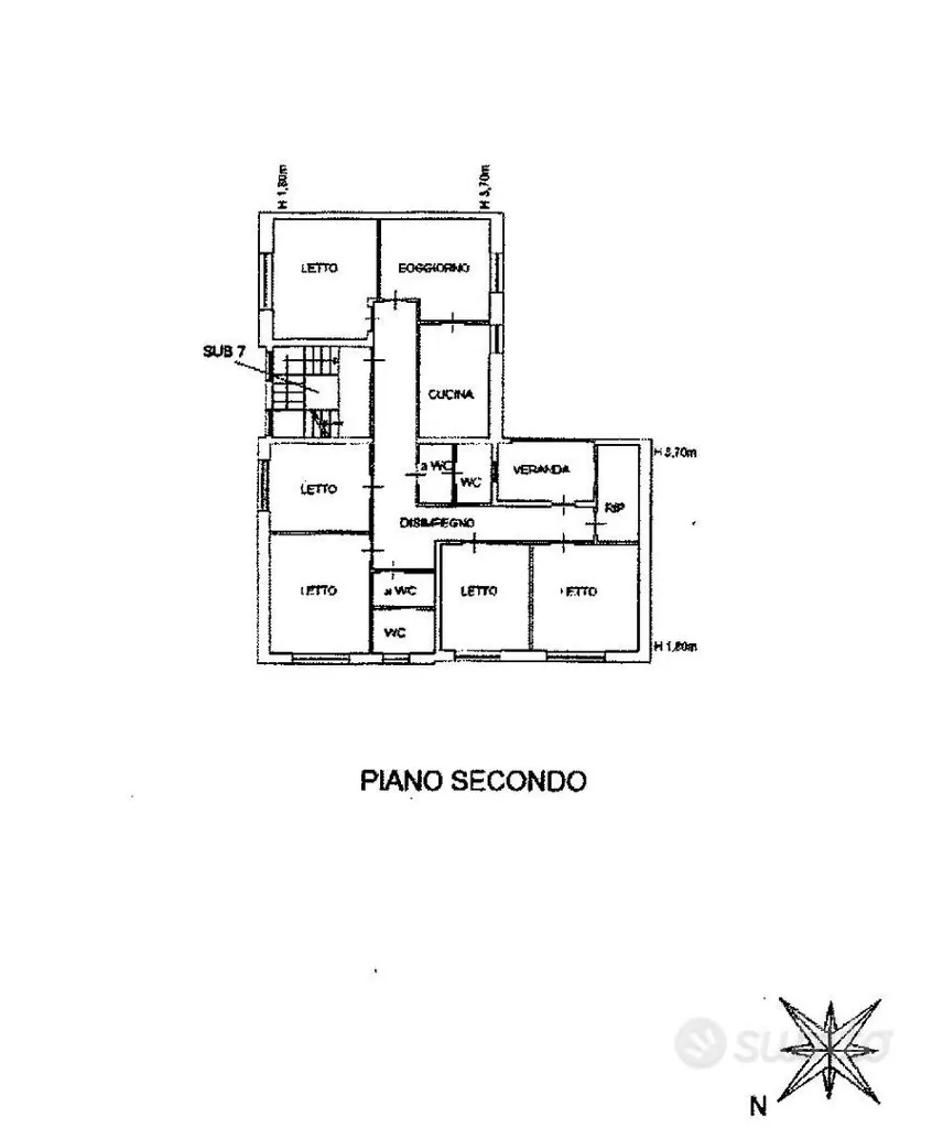 Plan - Spacious Apartment with Triple Exposure in Macomer