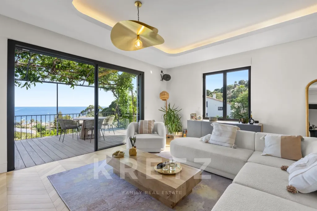 Séjour - Villa Rénovée avec Vue Mer à Vallauris