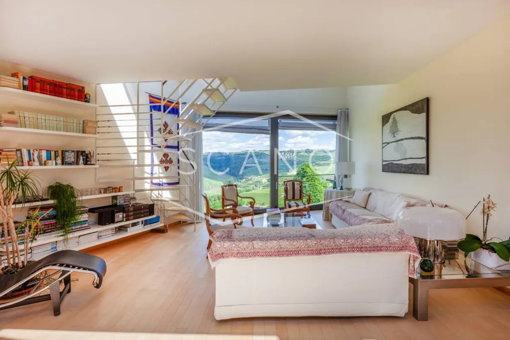 Living Room - Architectural Villa with Panoramic View in Alba