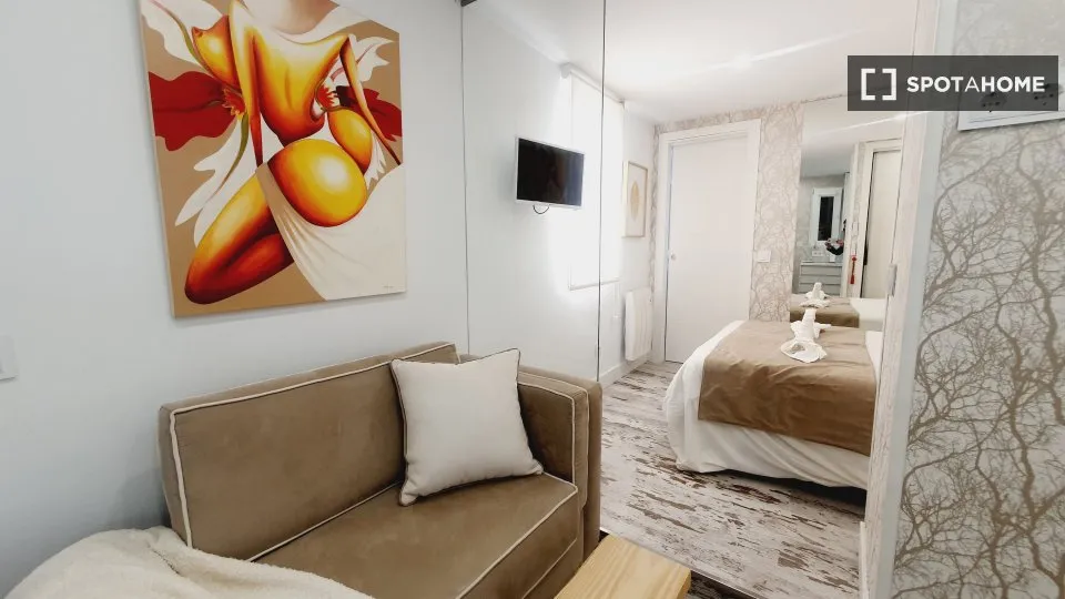 Bedrooms - Furnished Studio in Trafalgar, Madrid