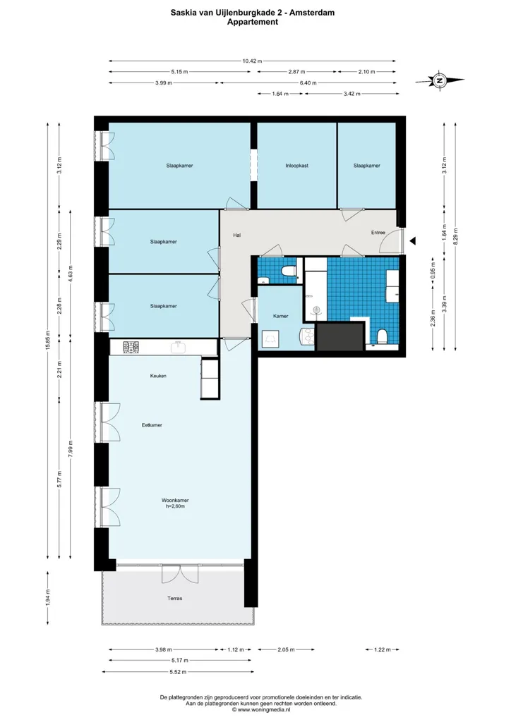 5-toaline korter asukohas Amsterdam