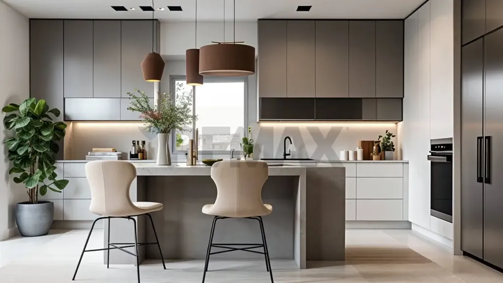 Köök - Spacious Apartment with Panoramic View in Guastalla Centre