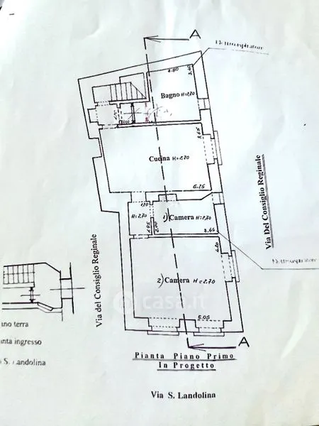 Plaan - Quadrilocale with Balconies in Ortigia, Siracusa
