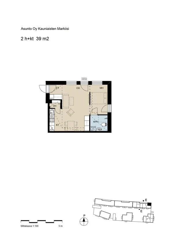 2-room apartment in Kauniainen