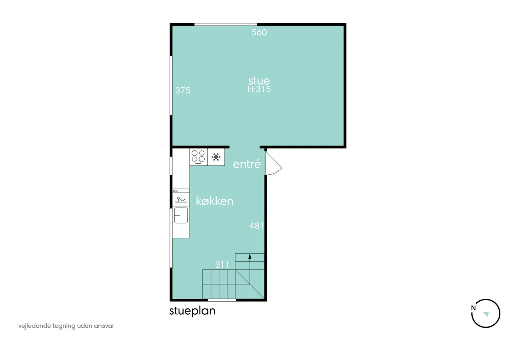 Floor Plan - Charming Renovated Flat with Parking in Øgaderne