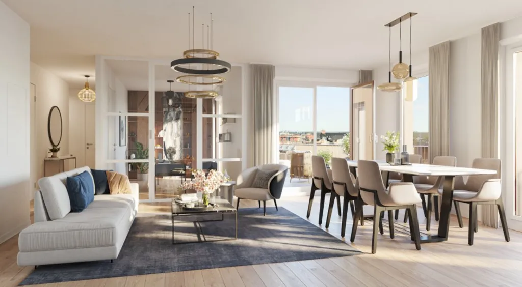 Living Room - New Duplex with Double Terrace in Lyon 5