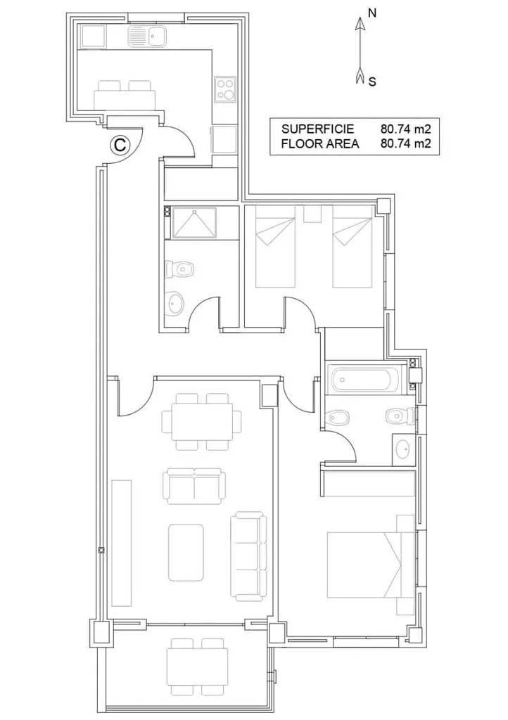 Plan - Sea View Flat with Terrace in Algarrobo Costa
