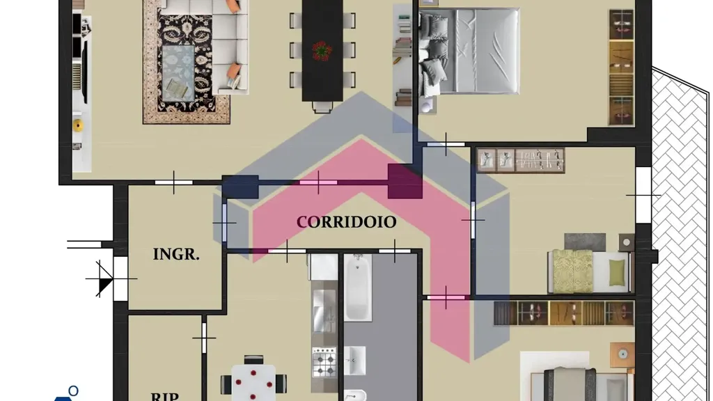 Plan - Apartment with Balcony in Palermo