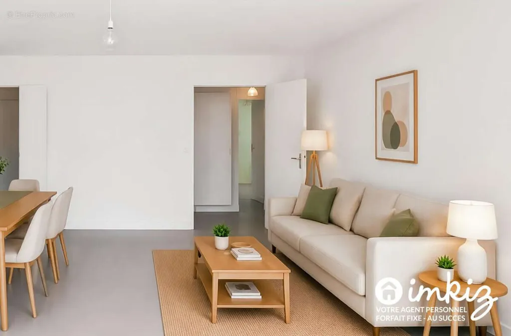 Séjour - Appartement Traversant avec Garage à Rezé