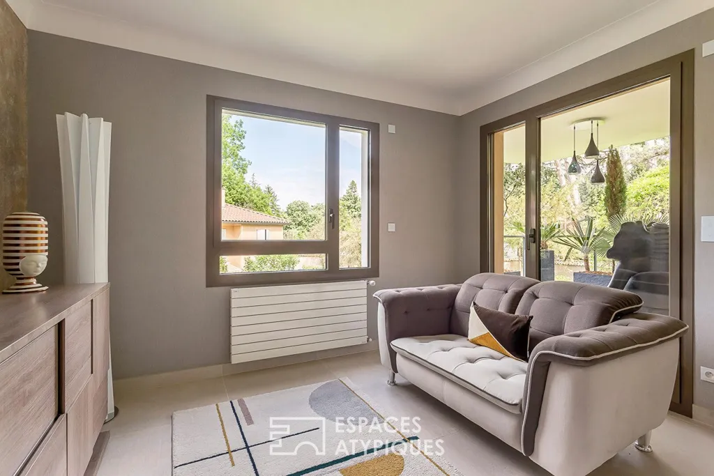 Séjour - Appartement de Luxe avec Terrasse à Écully