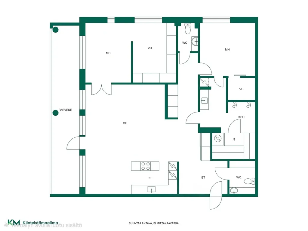 Floor Plan - Renovated Apartment with Sea View in Pirkkala