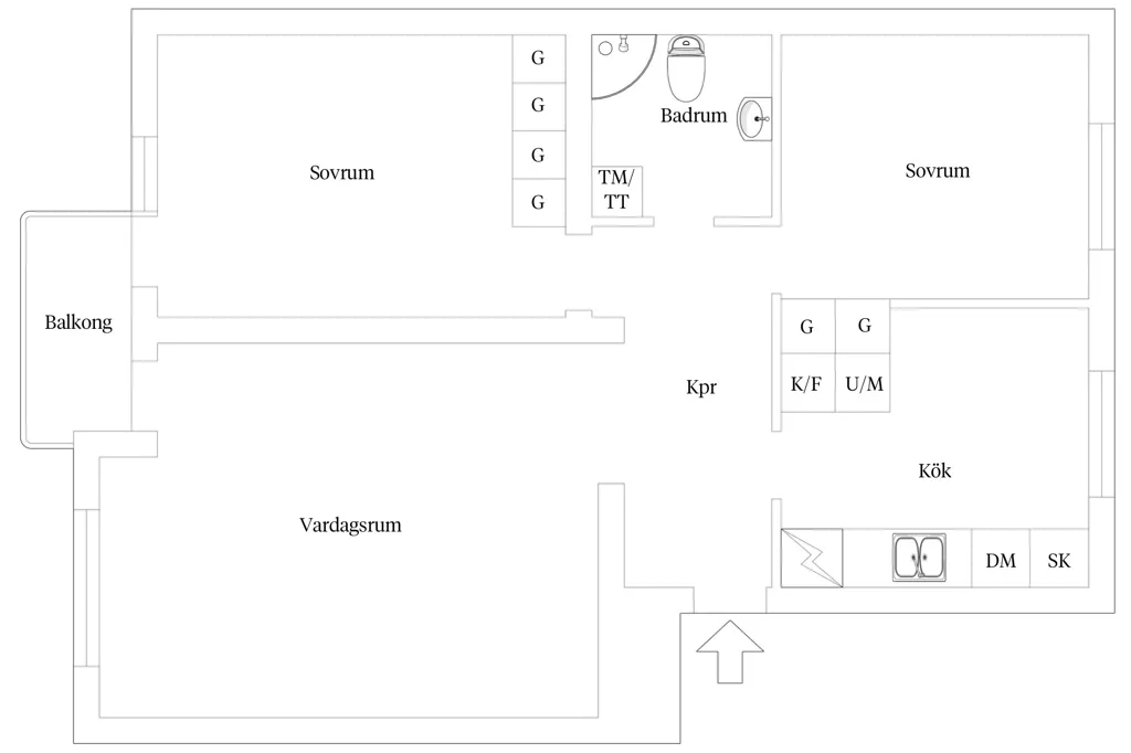 Plan - Renovated Apartment with Balcony in Gothenburg