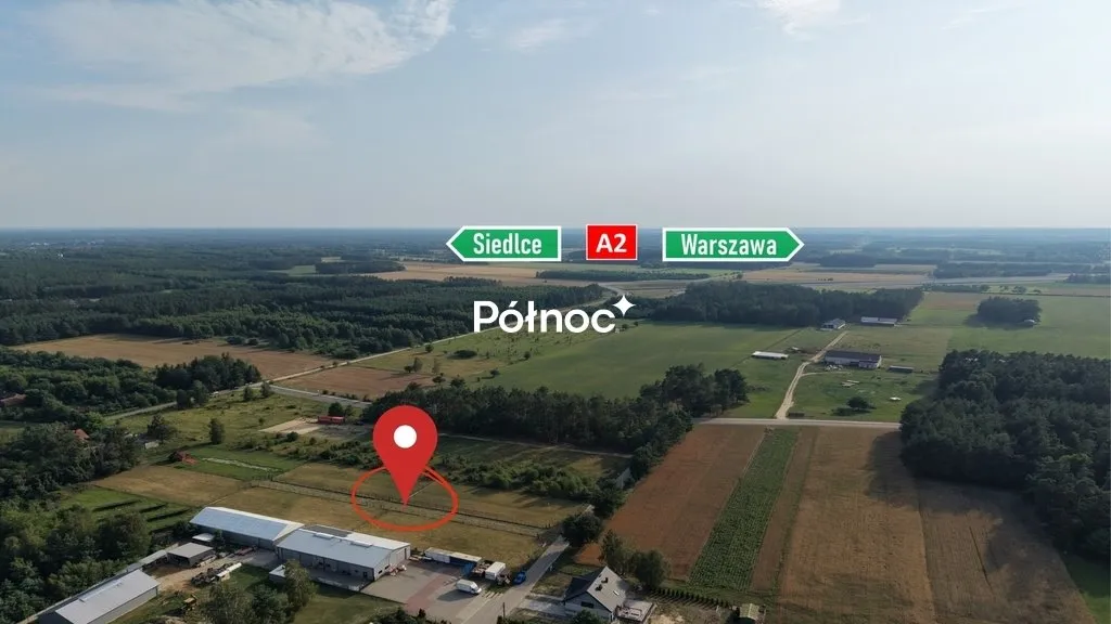 Aerial - Building Plot with Countryside View in Olszewice