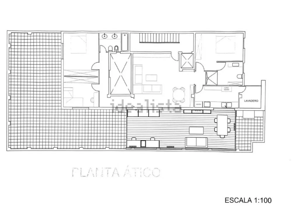 Plan - Duplex Attic with Private Terrace in Barcelona