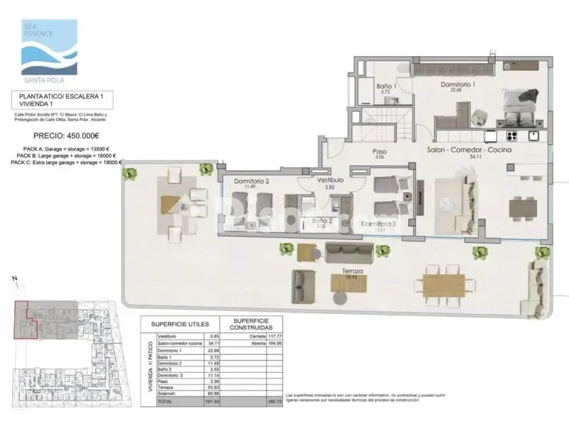 Plaan - Penthouse with Terrace in Santa Pola