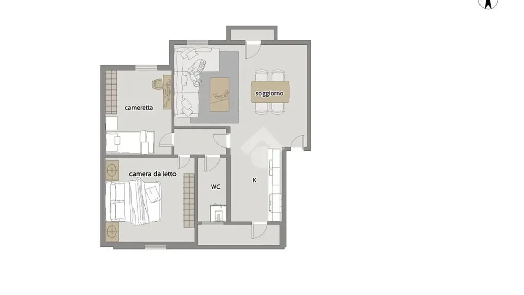 Plan - Bright 3-Room Apartment with Balcony in San Severo