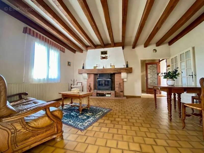Living Room - House with Panoramic View and Troglodyte Cellars in Luynes