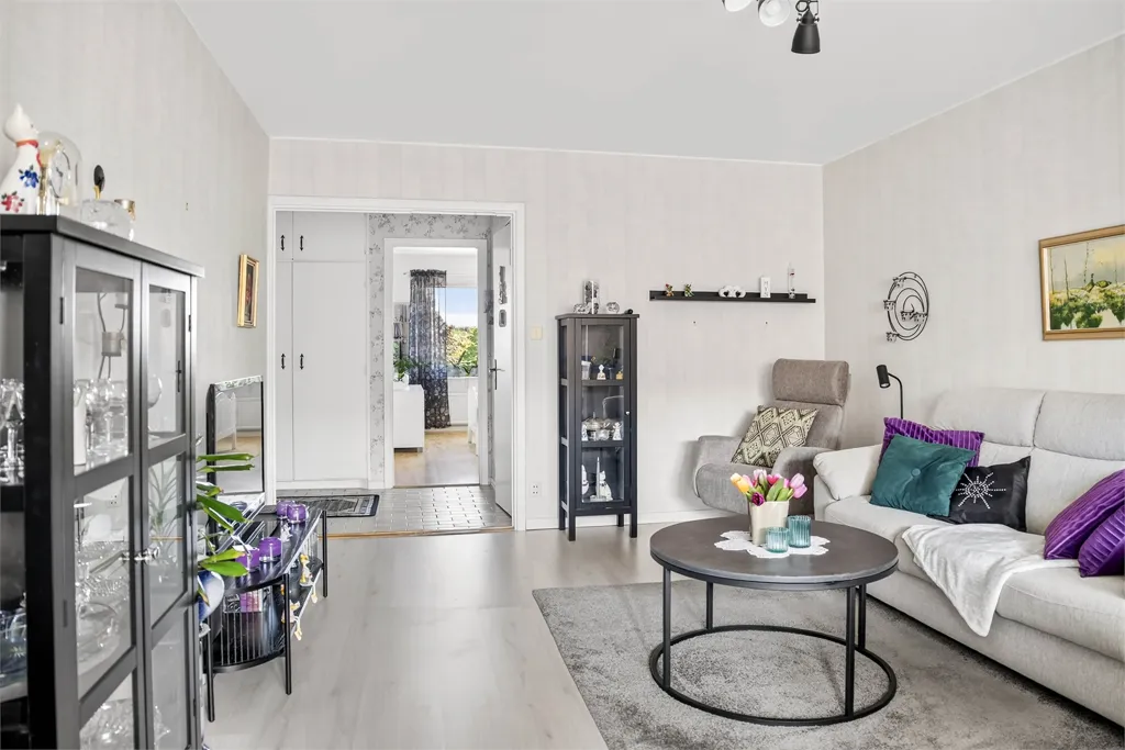 Living Room - Two-Bedroom Flat with Glazed Balcony in Oxelösund