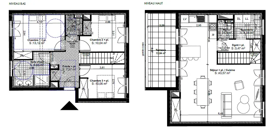 Plaan - Duplex Apartment with Terrace in Tours