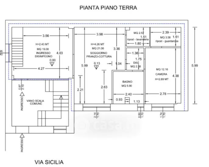 Plan - Three-Bedroom Apartment with Loft in Macomer