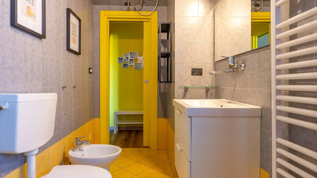 Salles de bain - Panoramic Apartment with Balcony in Turin
