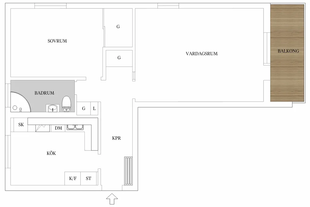 Plan - Modern Flat with Balcony in Söder, Växjö