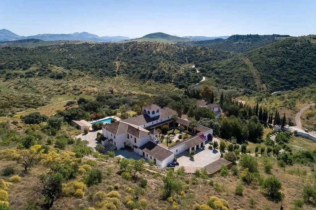 Aerial - Andalusian Cortijo with Pool in Almogía