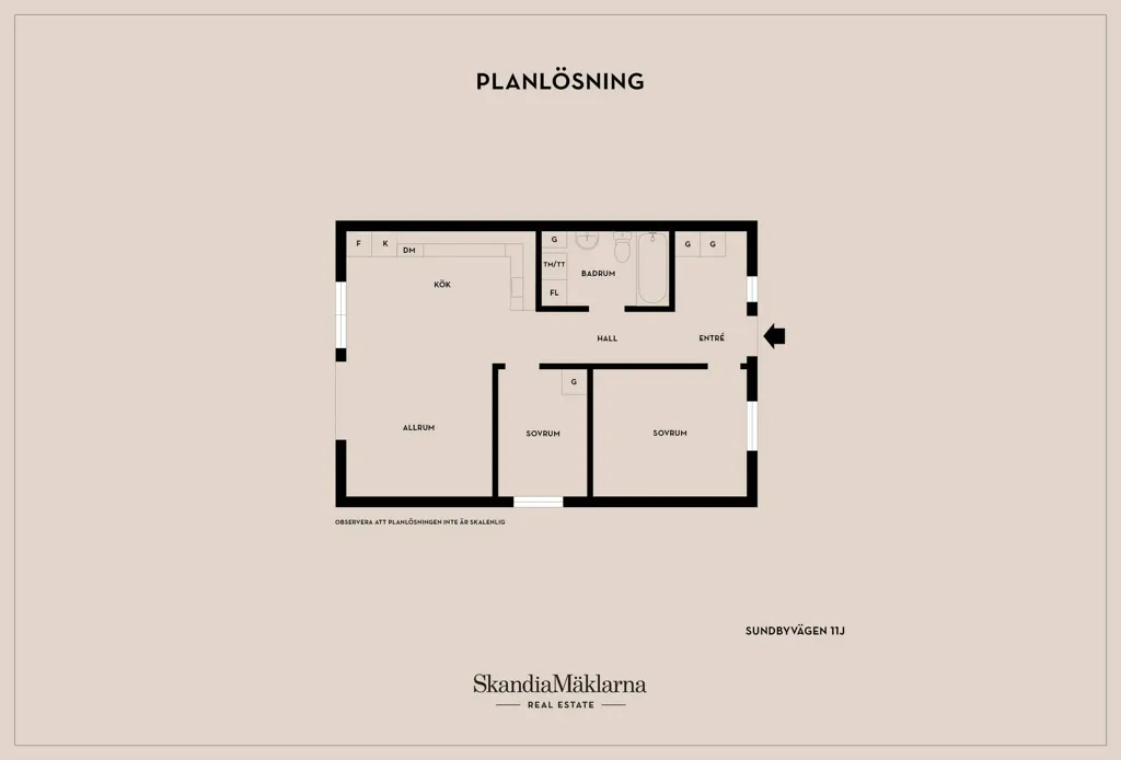 Plaan - Modern Flat with Garden in Strängnäs