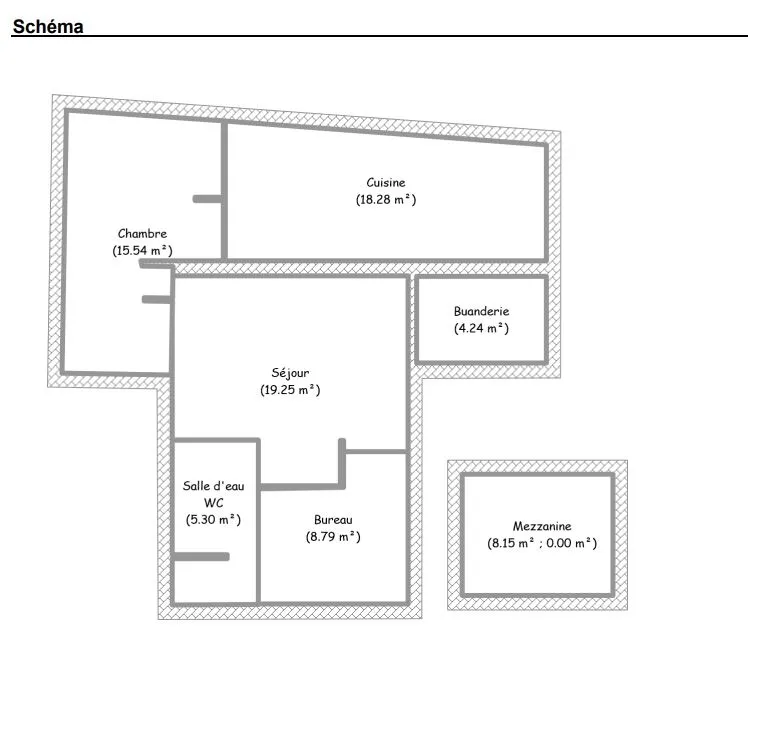 Plan - Maison Mitoyenne avec Jardin à Labenne