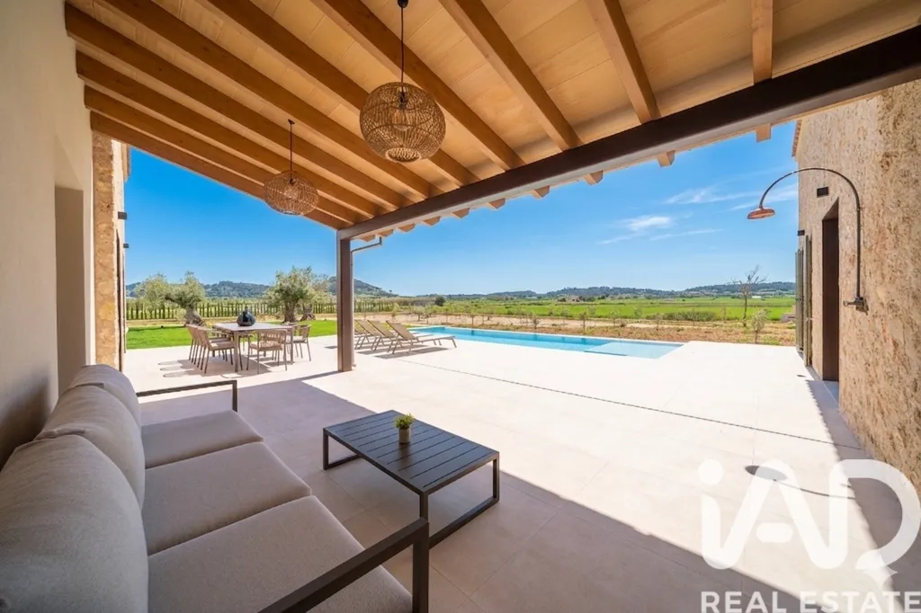 Terrace - Contemporary Chalet with Pool in Sineu