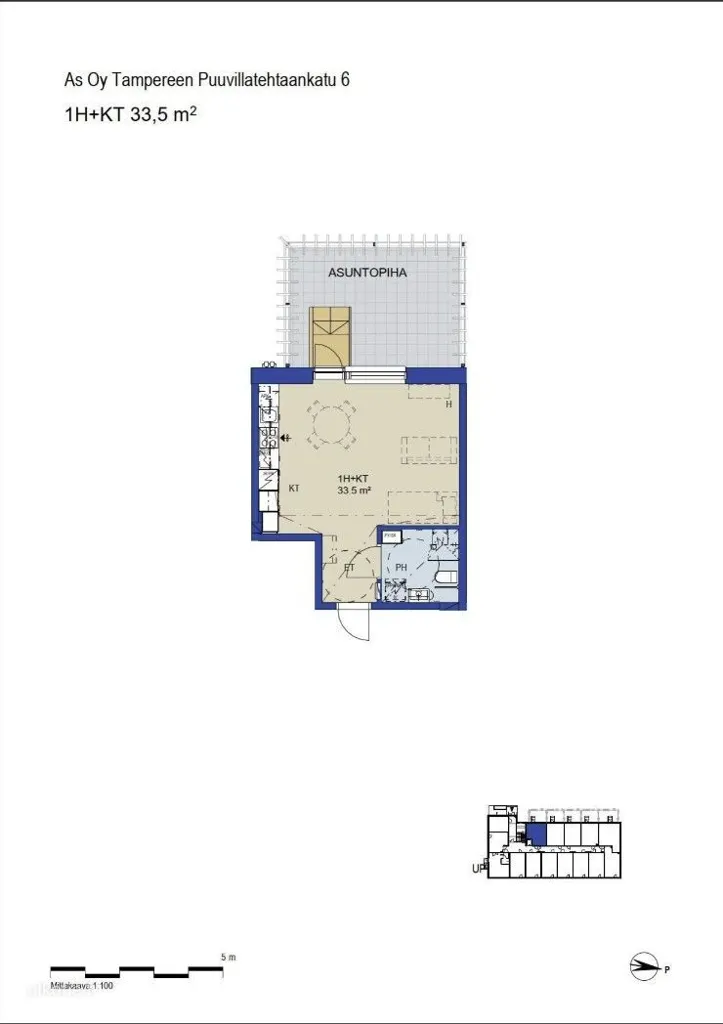 Floor Plan - Modern Flat with Private Garden in Tampere Centre