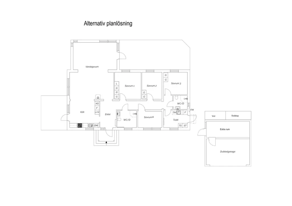 Plan - Modern 1-Plan Villa with Garden in Suburb