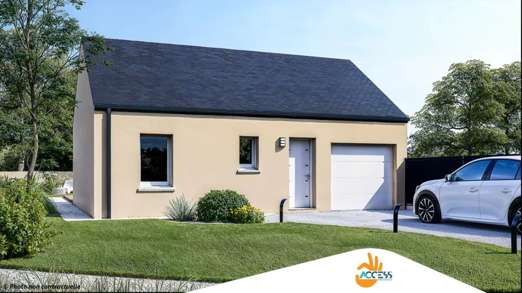 Maison Neuve de 2 Chambres avec Jardin à Construire