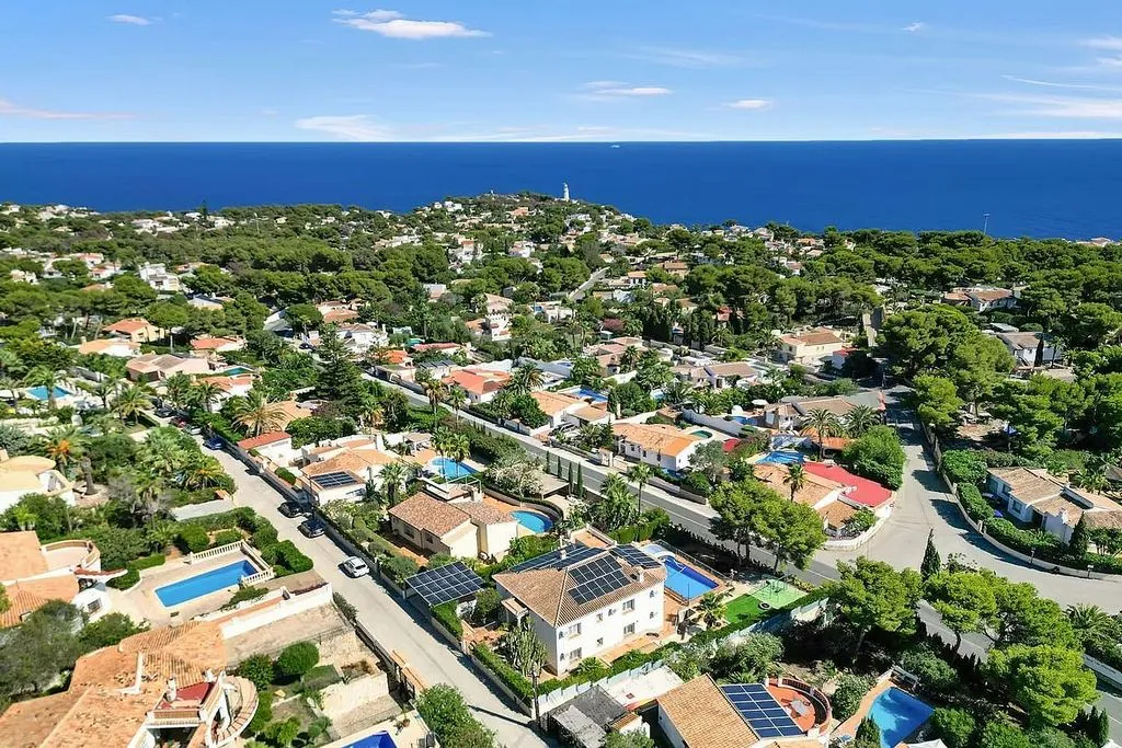 Aerial - Chalet with Sea View and Pool in Cap Martí