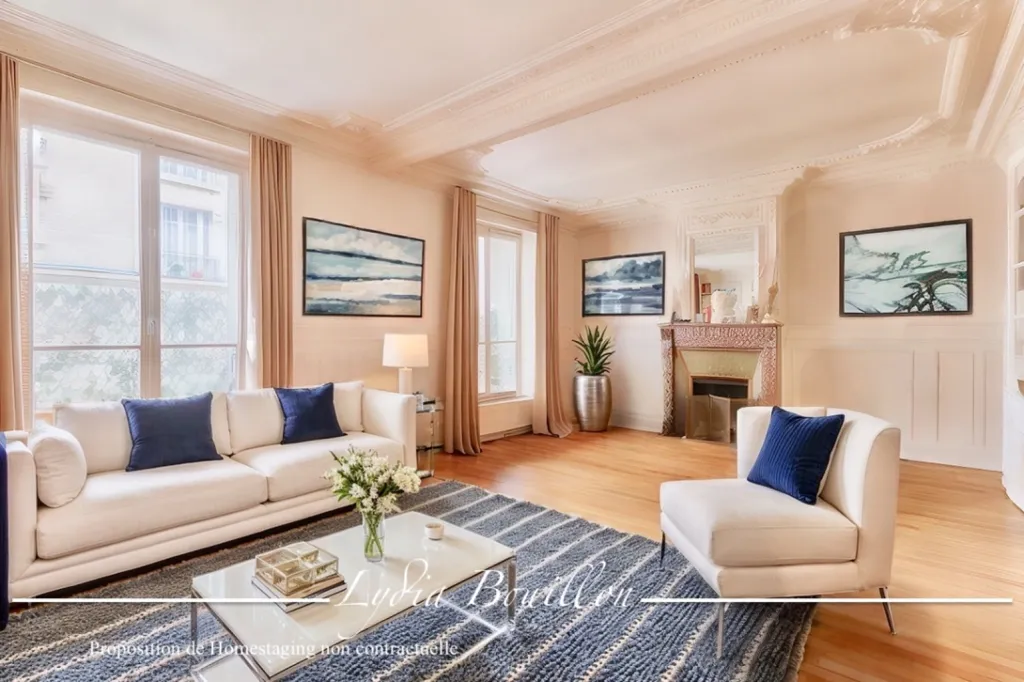Séjour - Appartement Haussmannien avec Jardin au Cœur de Courbevoie